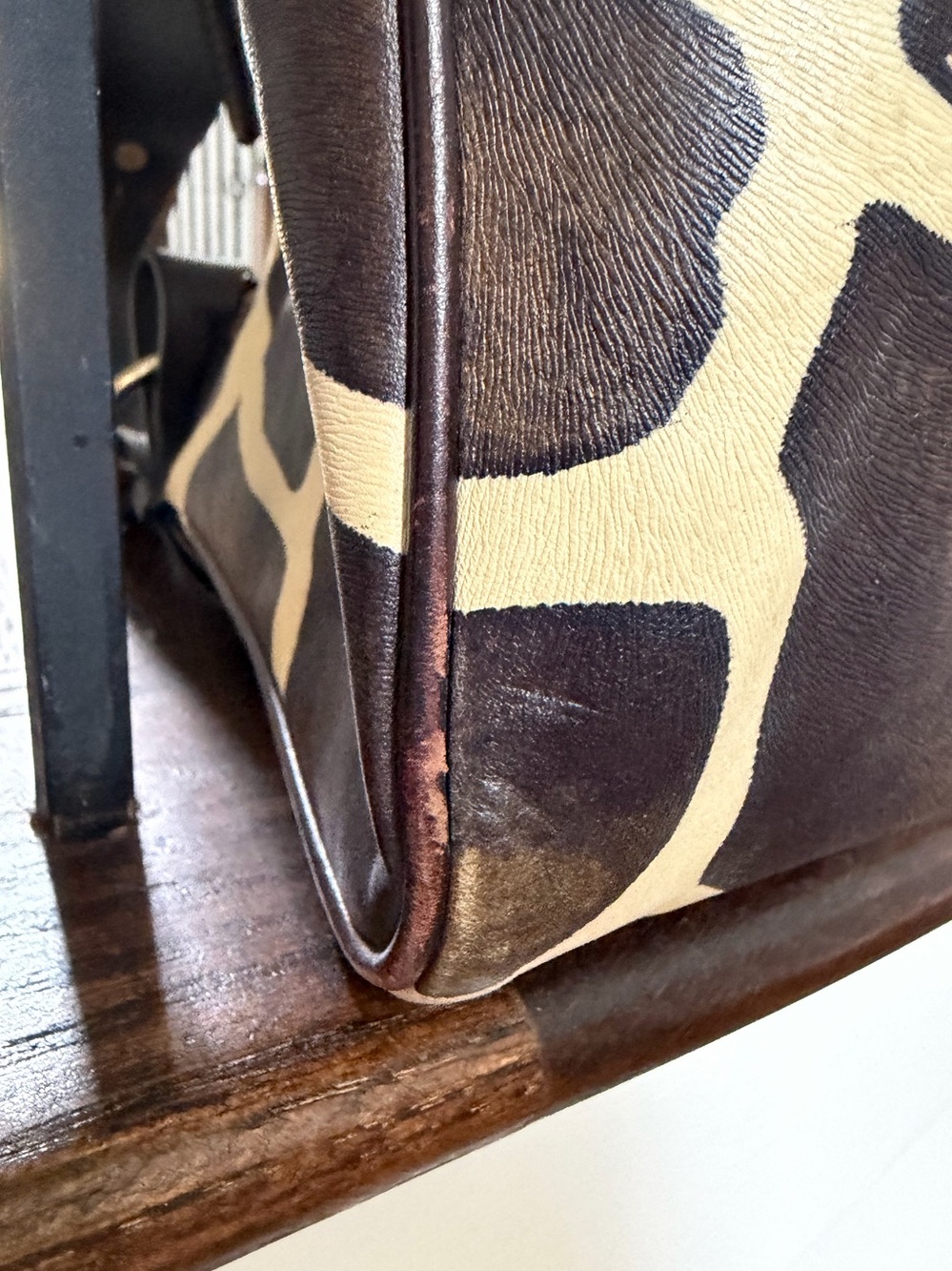 Dooney & Bourke Brown and Cream Giraffe-Print Shoulder Bag - Picture 5 of 8